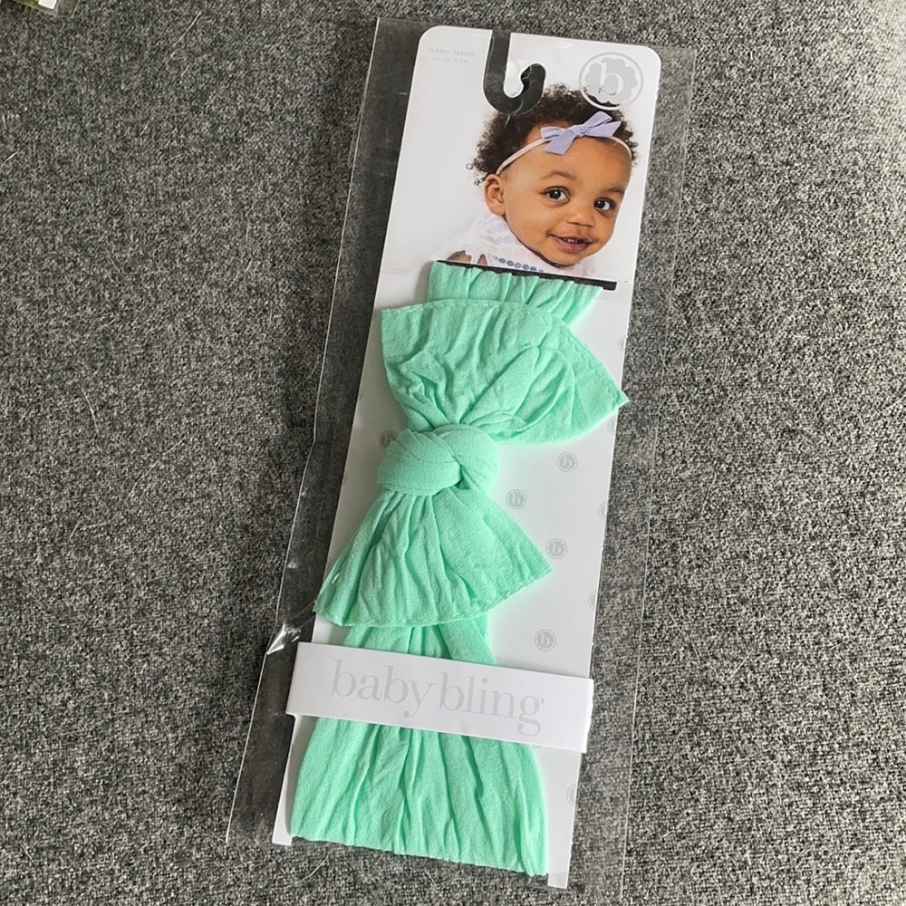 Baby Bling Headband Bow NIP mint 💚